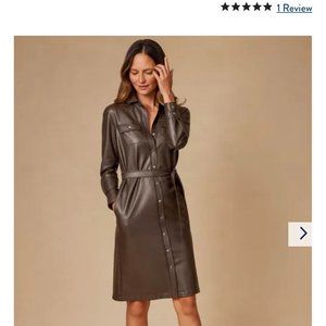 J. Mclaughlin Trouve Vegan Leather Shirt Dress